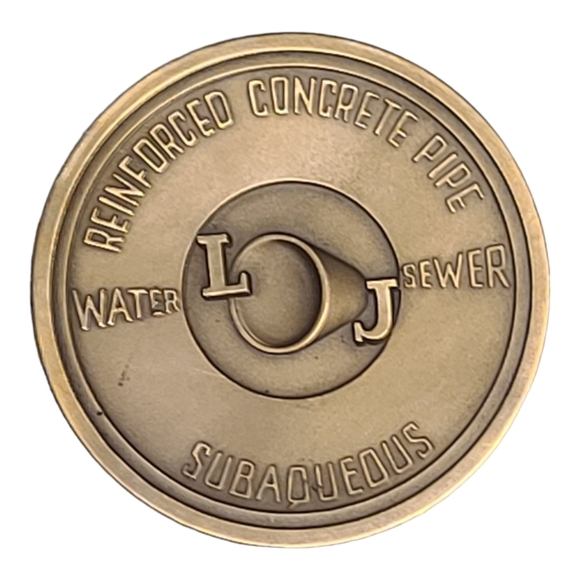 Vintage 1950s Bronze Lock Joint Pipe Co. Medallion 2 Sided - Picture 2 of 7
